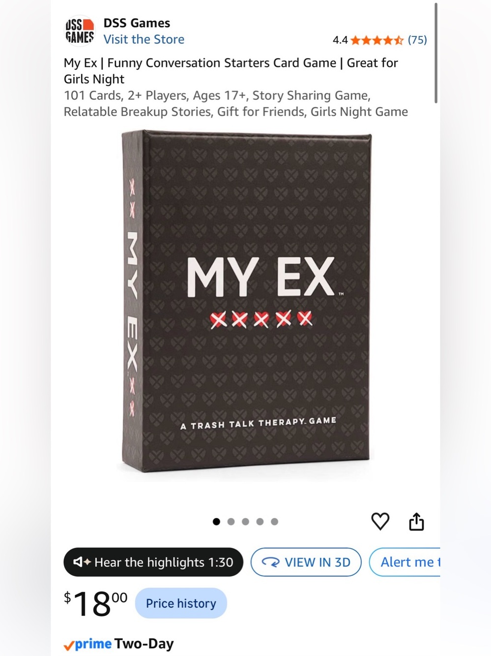 MY EX Trash Talk Therapy Game - Black